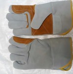 دستکش تمام چرم کوتاه کف دوبل طرح چینی آستردار