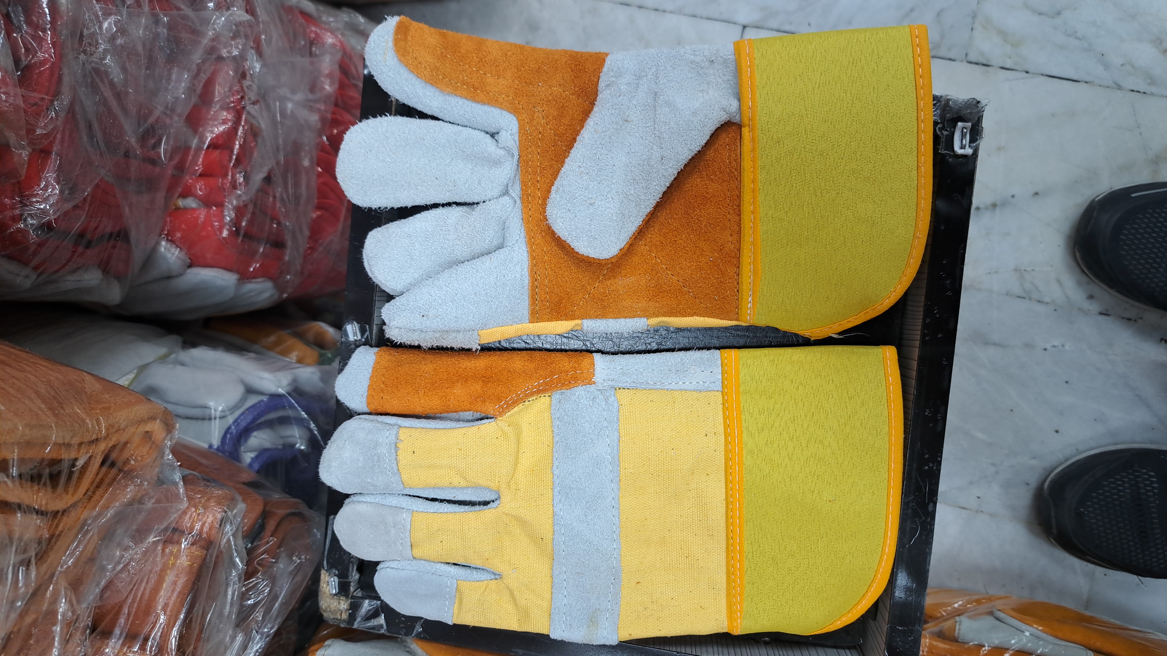 دستکش کف دوبل چرمی