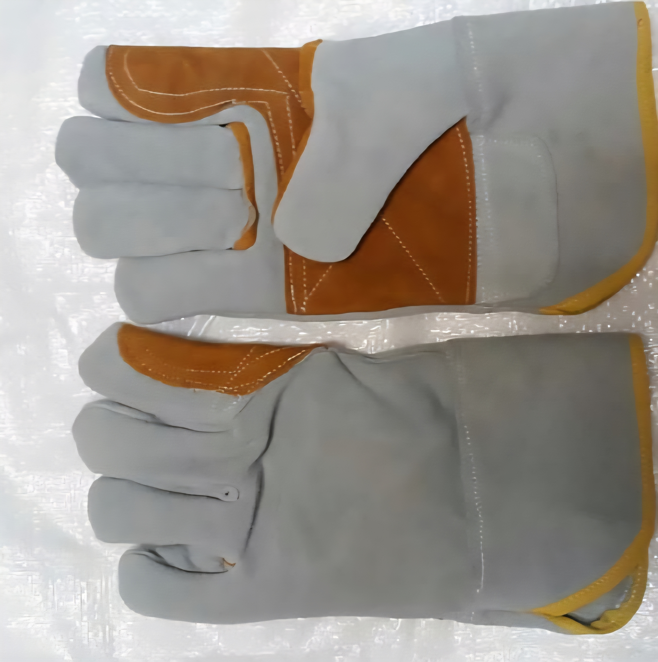 دستکش تمام چرم کوتاه کف دوبل طرح چینی آستردار